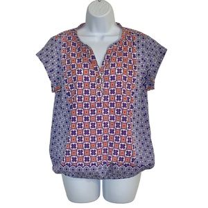 OUTBACK RED V Neck Short Sleeve Popover Top Sz M